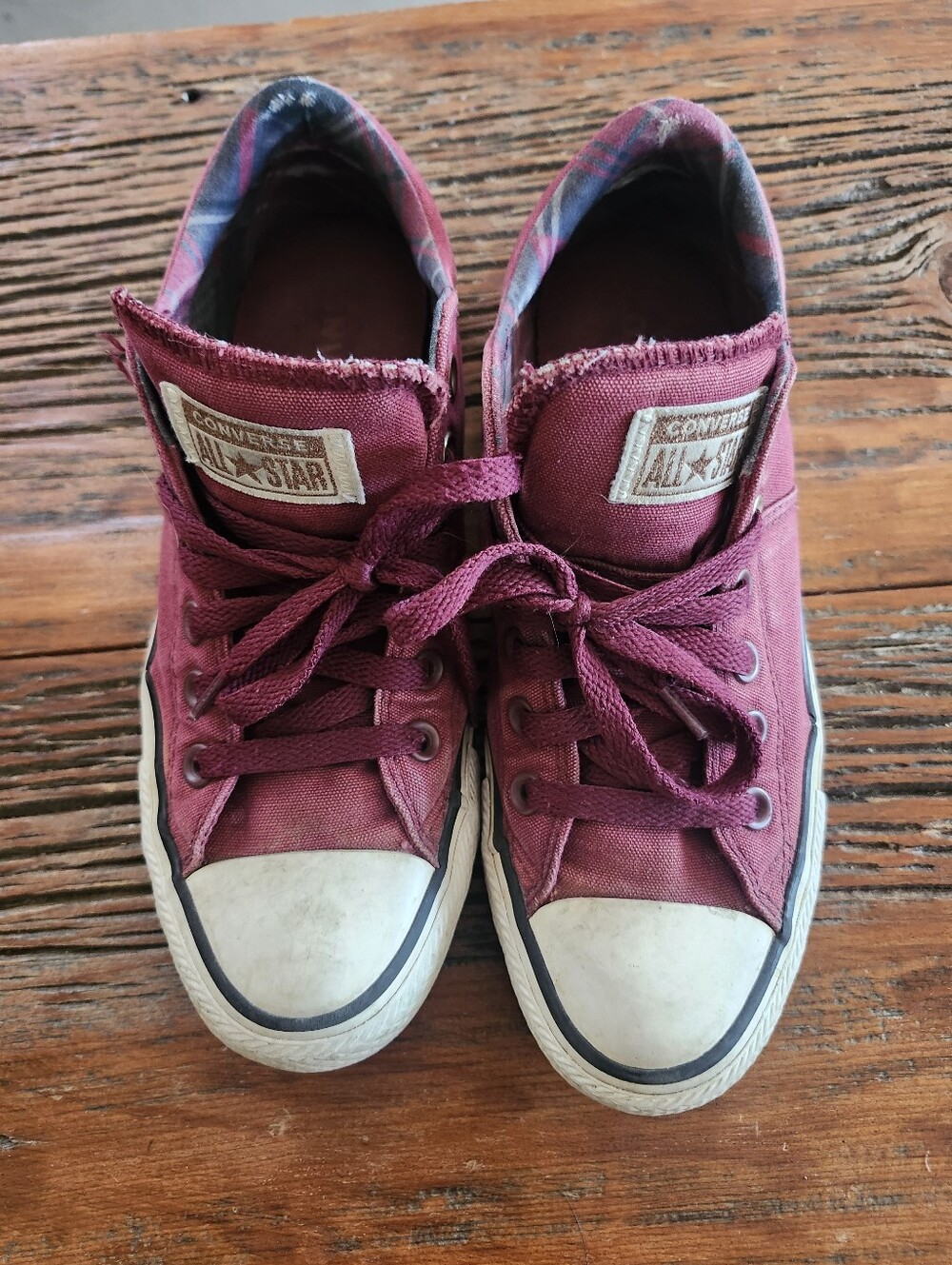 Converse All-Star Lace Up Sneakers (Burgundy) - Size 8